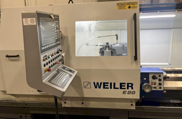 Weiler #E80X4500, flat bed CNC lathe, 34" swing, 20" SOCS, 31" chuck, 4-jaw, 6.5" bore, 177" centers, 48 HP - Image 3