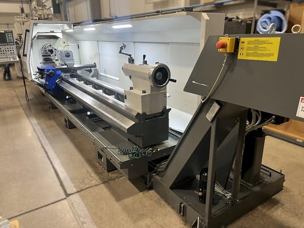 Weiler #E80X4500, flat bed CNC lathe, 34" swing, 20" SOCS, 31" chuck, 4-jaw, 6.5" bore, 177" centers, 48 HP - Image 6