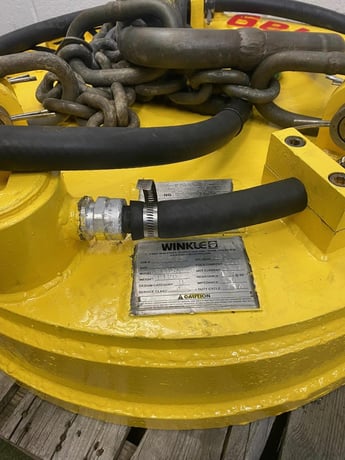 34" Winkle #34ELDSA, Circular Lifting Magnet w/ Chain, 230 Volts - Image 2