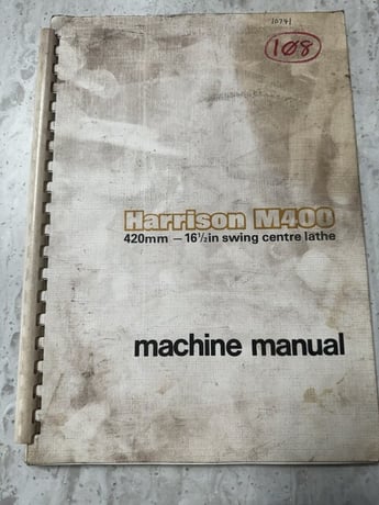 OME Harrison M400 16.5 & #034; Swing Lathe Owner Operator Instruction & Service Manual - Image 6