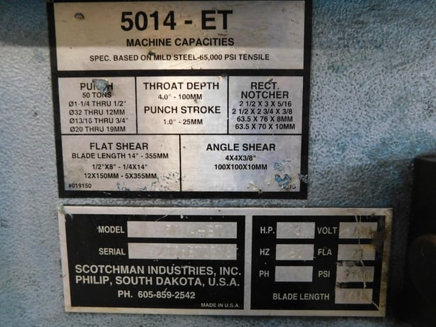 Scotchman #5014ET, Ironworker, 50 ton, 3 station, 10 tool sets, 2016 - Image 4