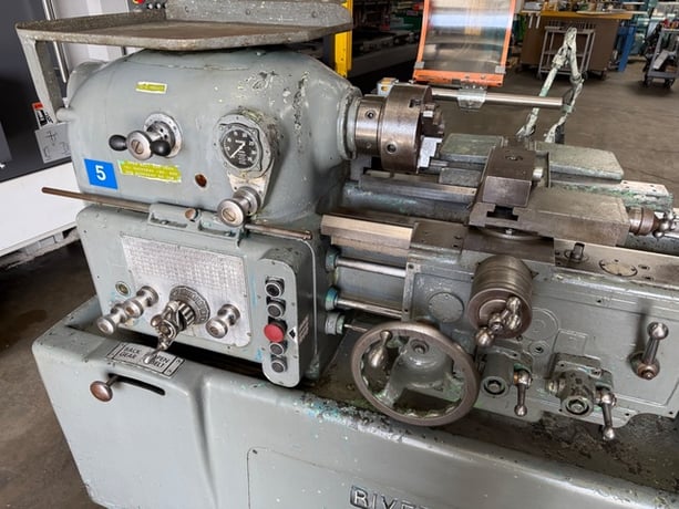 12-1/2" x 20" Rivett #1020S, Tool Room Lathe, 7" swing over cross slide, 3600 RPM, 5 HP, tailstock - Image 2