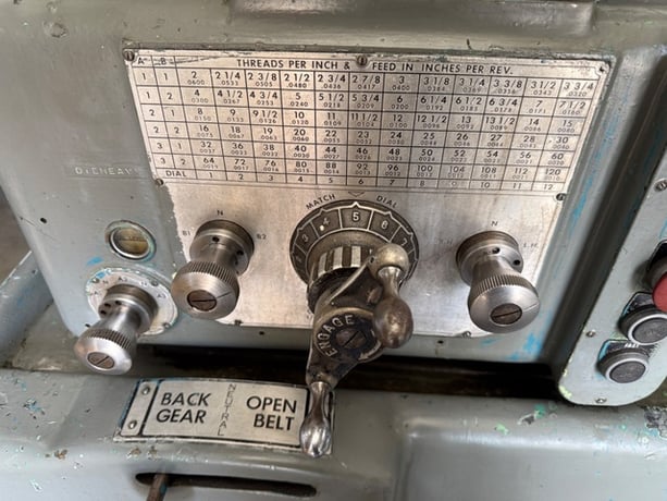 12-1/2" x 20" Rivett #1020S, Tool Room Lathe, 7" swing over cross slide, 3600 RPM, 5 HP, tailstock - Image 3