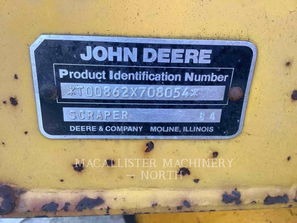 Deere & Co 862, Wheel Tractor Scraper, 6829 hours, S/N: T00862X708065, 1985 - Image 6