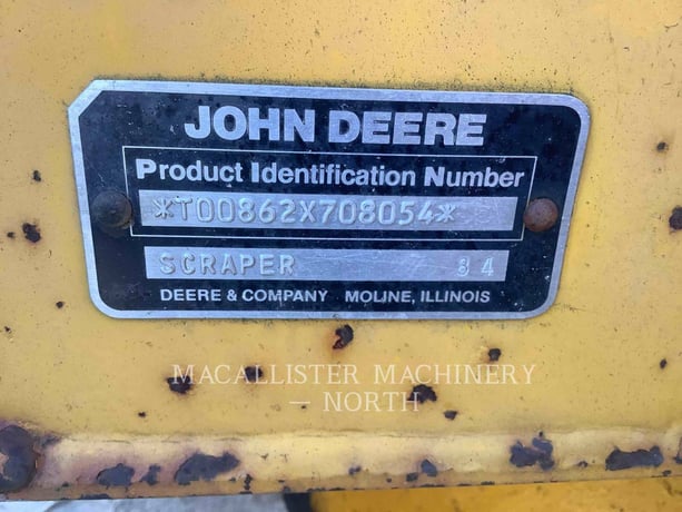 Deere & Co 862, Wheel Tractor Scraper, 6829 hours, S/N: T00862X708065, 1985 - Image 8