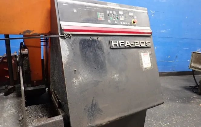 20" x 20" Amada #HFA-20S, Horizontal Band Saw, w/Roller Conveyor - Image 5