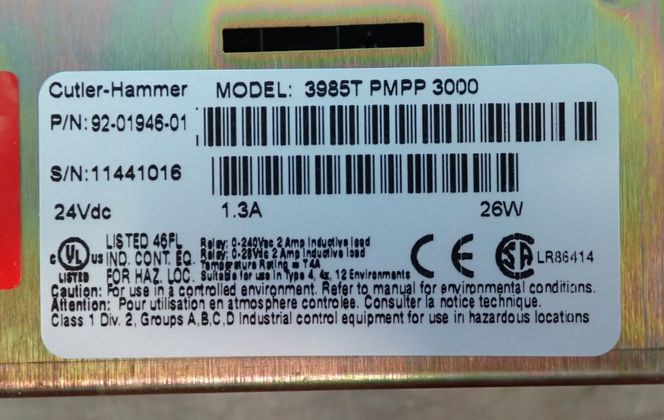 Cutler-Hammer, 398ST-PMPP-3000, Touch Screen Display, 26 Watts, 1.3 Amps, 24 VDC - Image 10