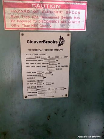 70 HP Cleaver-Brooks #CB-100-70-150ST, Steam Boiler, 2,343,000 BTUH, 150 PSI, 230 Volts, 2012 - Image 6