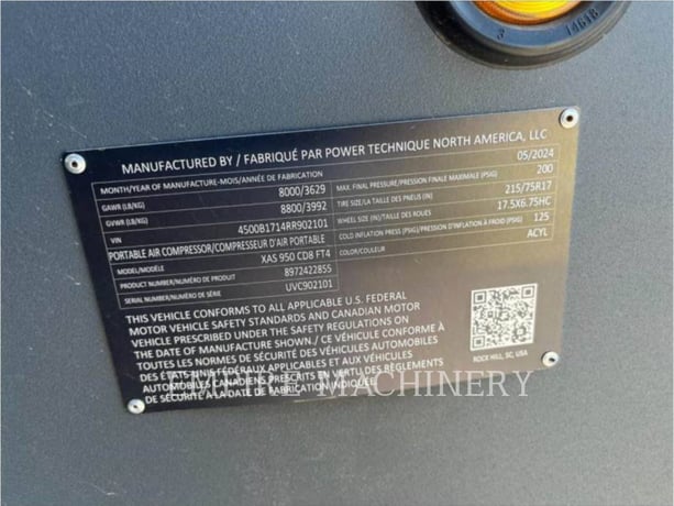 Atlas-Copco XAS950CD, 769 hours, S/N: UVC902101, 2024 - Image 6