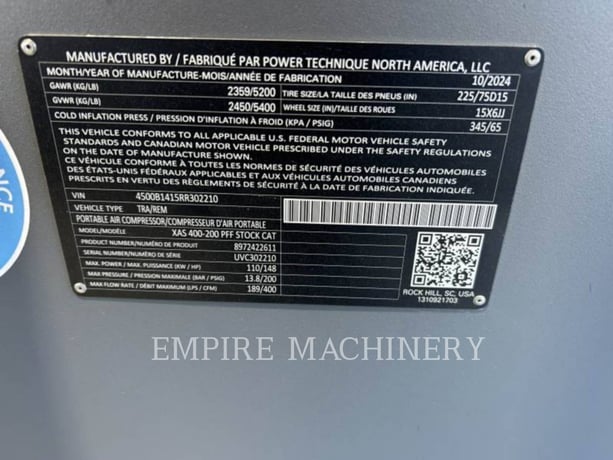 Atlas-Copco XAS400CD, 207 hours, S/N: UVC302210, 2024 - Image 5