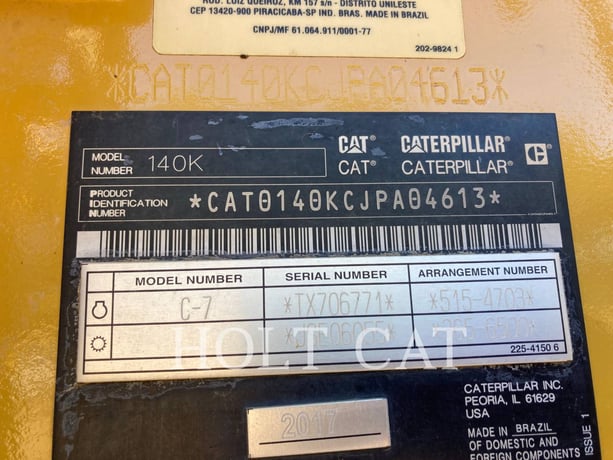 Caterpillar 140K, Motor Grader, 3211 hours, S/N: JPA04613, 2018 - Image 6