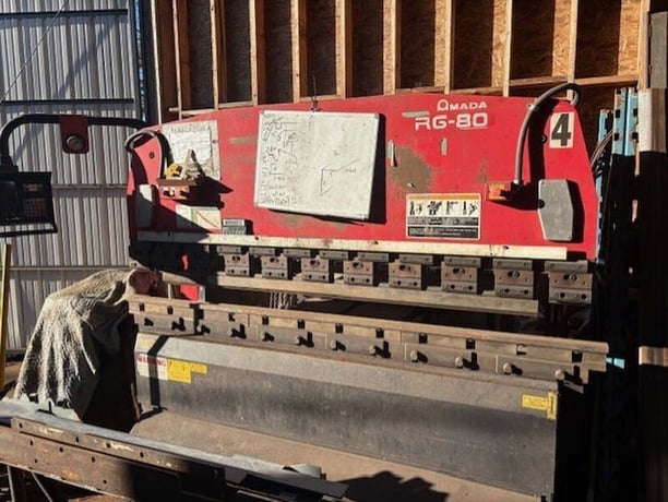 88 Ton, Amada #RG-80, CNC Press Brake, 94.5" bed length, 80.7" between uprights, 98.6" max. bending length - Image 1