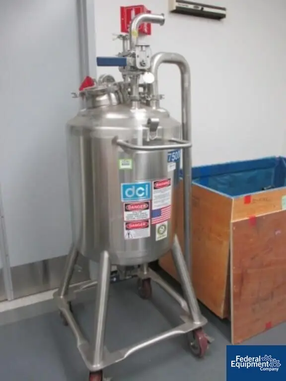 26.4 gallon DCI Reciver Tank, Stainless Steel, dish top & bottom, 15 psi, 100L, legs, 2006 - Image 1