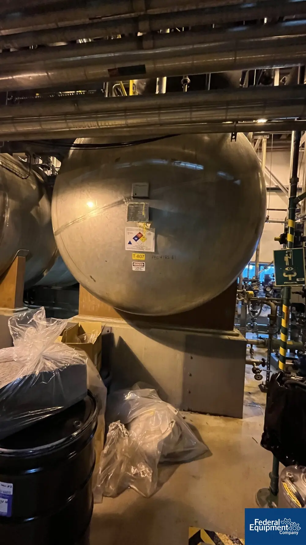 6500 gallon Northland, Horizontal Receiver Tank, Alloy 2205, 96" diameter x 178" straight side, dished ends - Image 3