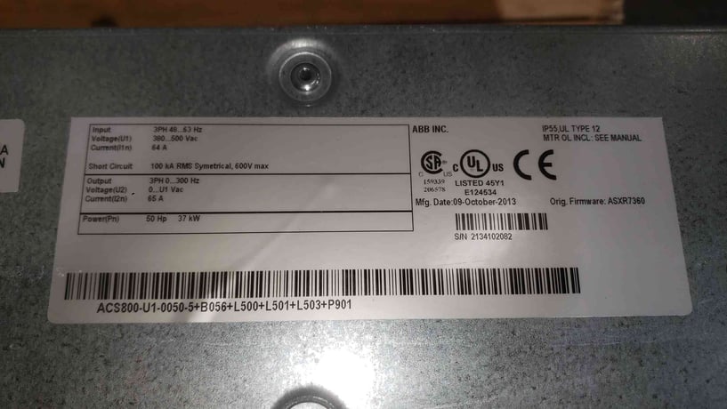 ABB #ACS800-U1, MCC, 50 HP, 2013 - Image 5
