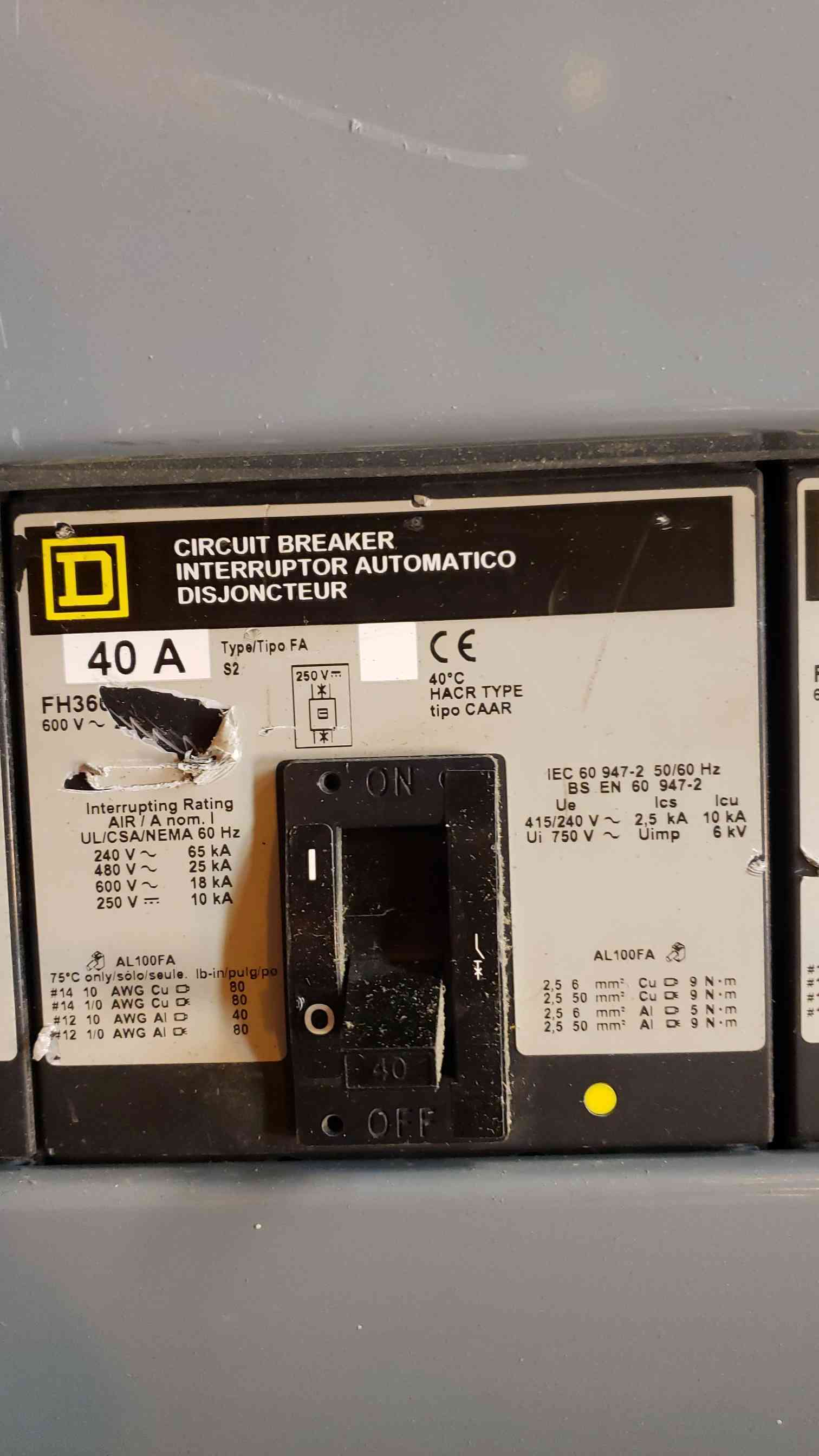 225 Amp, Square D I-Line #HC2674SHR, Panelboard, 480 Volts - Image 9