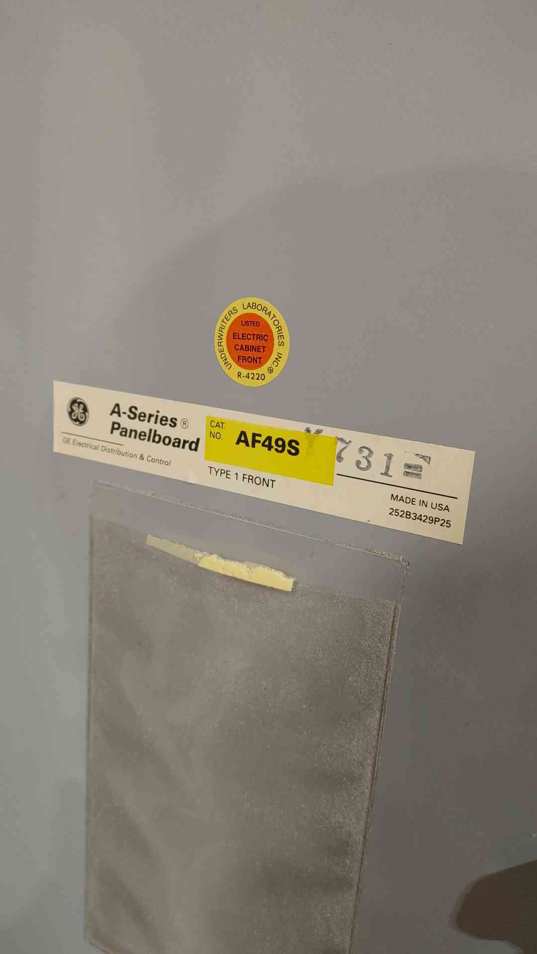 600 Amp, GE A-Series, Panelboard, 480/277 Volts, 3PH, 3W, AF49S w/ Main - Image 3