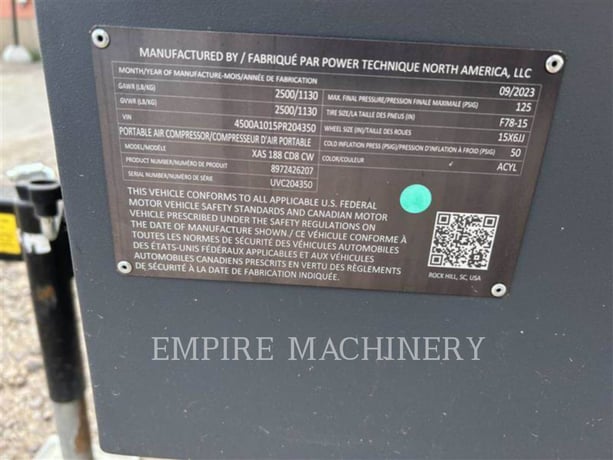 Atlas-Copco XAS188CD, 266 hours, S/N: UVC204350, 2024 - Image 5