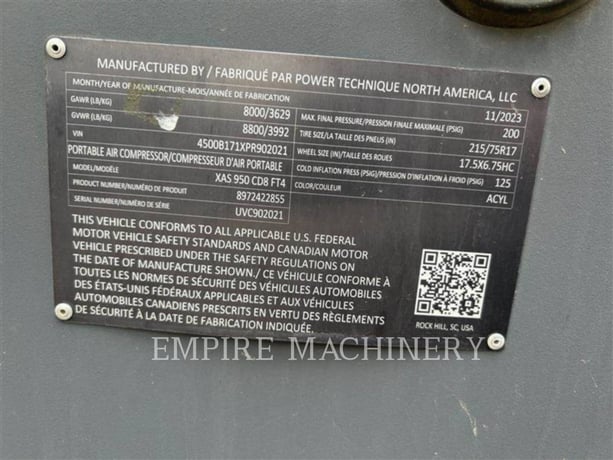 Atlas-Copco XAS950CD, 718 hours, S/N: UVC902021, 2023 - Image 5