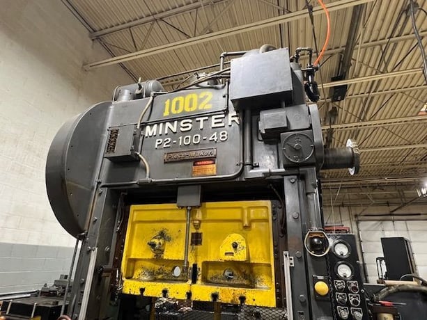 100 Ton, Minster #P2-100-48-31 Piece-Maker, straight side double crank, 5" stroke, 18" Shut Height, 4" adj. - Image 5