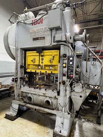 100 Ton, Minster #P2-100-48-31 Piece-Maker, straight side double crank, 5" stroke, 18" Shut Height, 4" adj. - Image 2