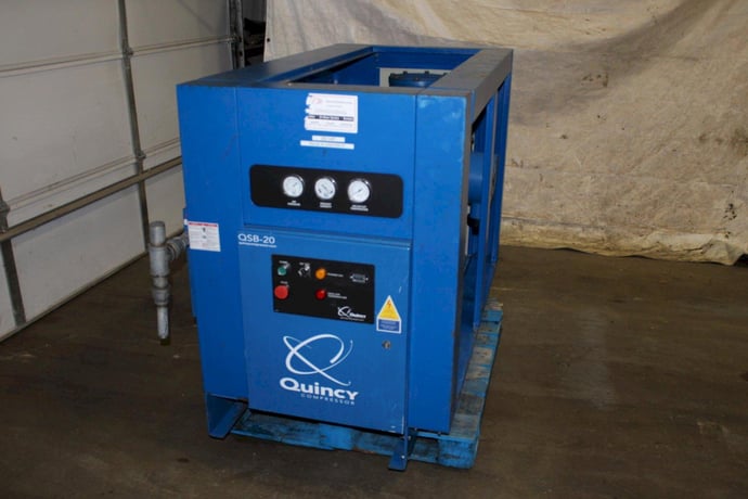 20 HP Quincy #QSB-20, rotary screw/ sliding vane air compressor, 86 cfm, 115 psig, air cooled, 2005 - Image 7