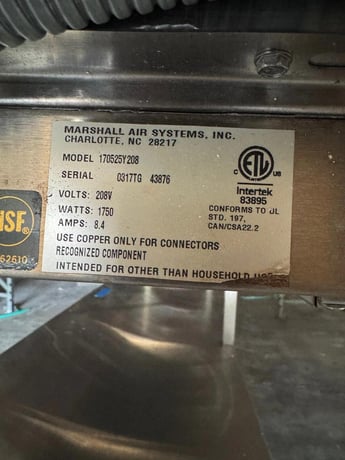 Marshall Air Systems #170525B208, Hot Food Warming Rack & Work Station/Stainless Steel Table, 208 Volt - Image 5