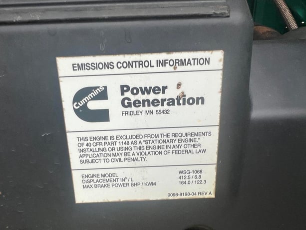 100 KW Cummins/Onan #GGHH-5655462, Natural Gas or Propane Generator, 6.8 Liter Ford engine, 1800 RPM, 120/240 - Image 10