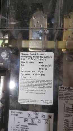 800 Amp. Cummins OTPCD-5956719, automatic transfer switch, 480 Volts, 3R weather protected enclosure - Image 7