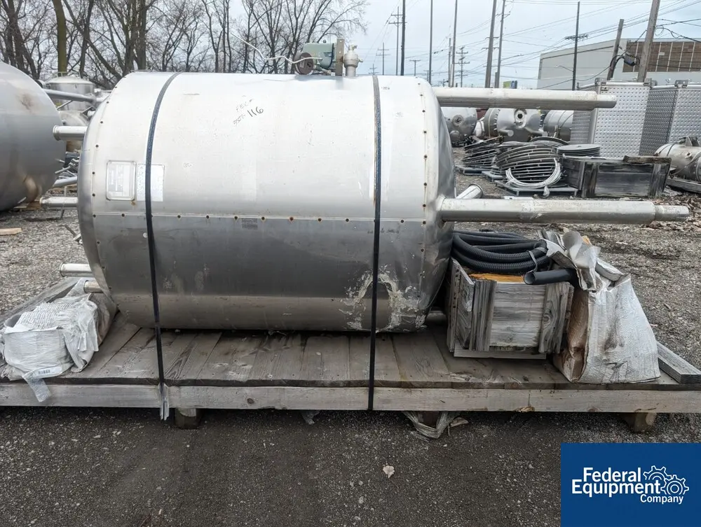 300 gallon Mueller, Insulated Tank, Stainless Steel, 30 psi, 36" diameter x 48" straight side, dish top & - Image 4