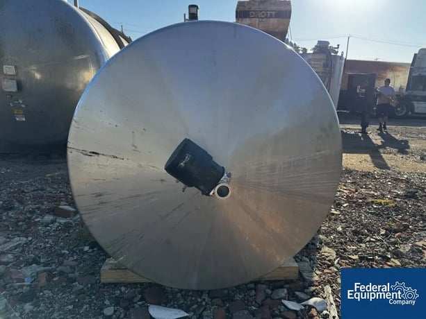 500 gallon Regev, Mix Tank, Stainless Steel, 48" diameter x 59" straight side, dish top, slight cone bottom - Image 2