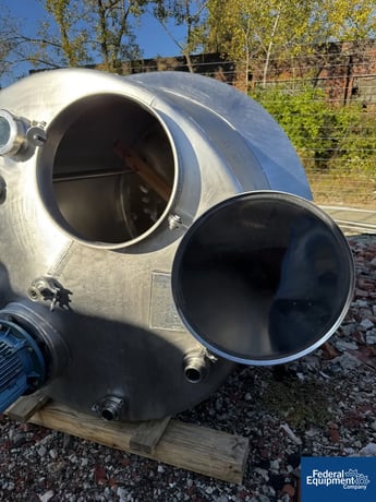 500 gallon Regev, Mix Tank, Stainless Steel, 48" diameter x 59" straight side, dish top, slight cone bottom - Image 7