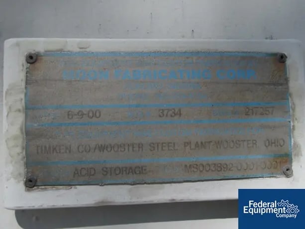 6,500 gallon Moon Fabricating, Tank, Carbon Steel, 84" diameter x 264" straight side, dish ends, 2000 - Image 2