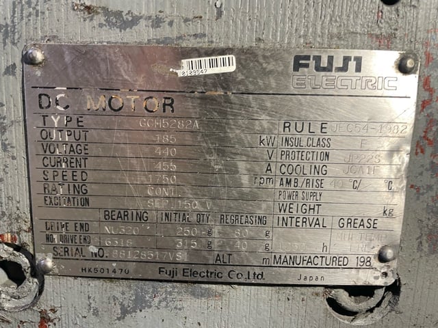 250 HP 1800 RPM Fuji, Frame 5282A, DPFVBB, 440 VA, 150 VF - Image 3