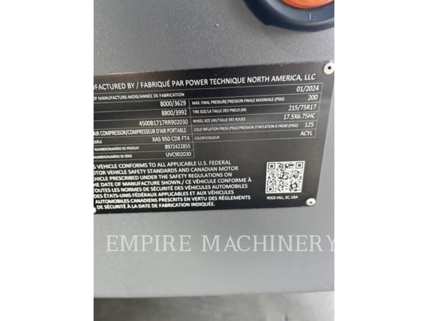 Atlas-Copco XAS950CD, 514 hours, S/N: UVC902030, 2024 - Image 3