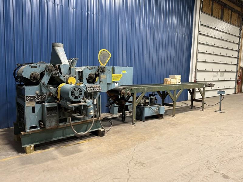 18" Newman/Whitney #S-282, Top & Bottom Planer, w/18" width x 192" L Infeed Conveyor, 48" Shortest Stock - Image 1
