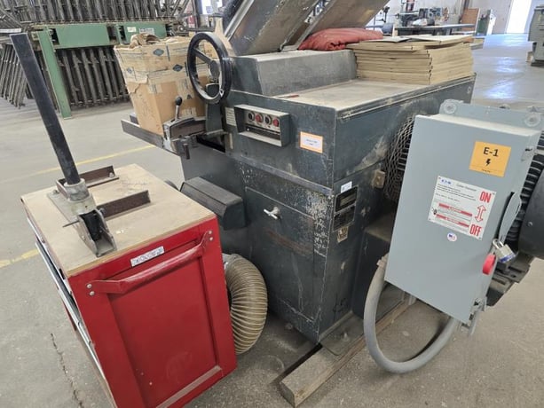 12" Diehl #MR-90, Roll Feed Gang Rip Saw, 2.5" max Thickness, 5" min. Stock length, 2.75" Bore, 25" x 52" - Image 1
