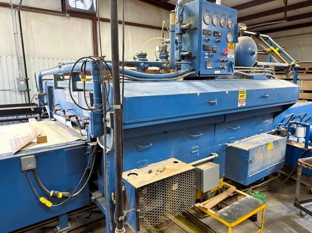 Schuetz Tool #SS-48-96-H, Membrane Veneer Press, 55" x 106" Press capacity, (2) Shuttle Tables - Image 1