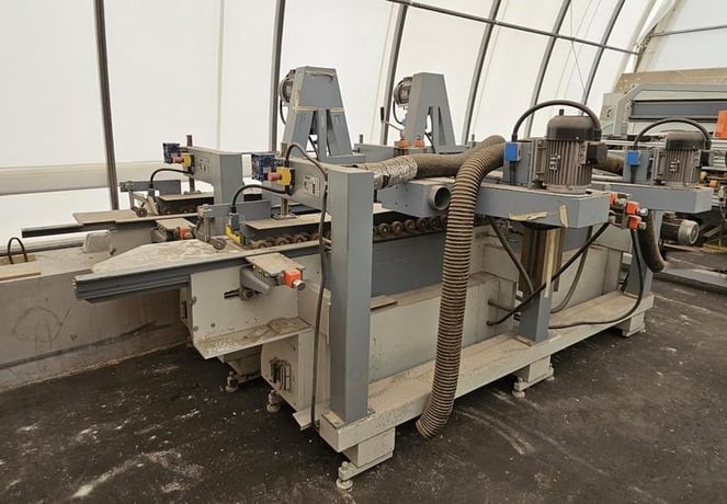 Volpato #LS-2N, Profile Edge/Oscillating Sander Feed-Through, 2-Station, 3" width x 96" L Belts, 2.4 HP - Image 1