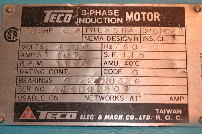 800 HP 1200 RPM Teco, Frame 6806B, DP, BB, 2300/4000 Volts - Image 6