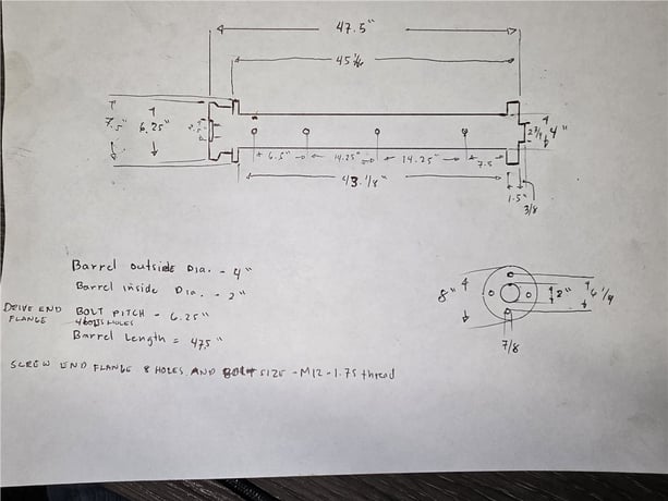 2" Davis Standard, extruder, 2" x 47.5" barrel - Image 2