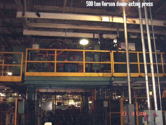 500 Ton, Verson, 108" x 96" bed, 30" stroke, 76" daylight, 1992 - Image 3