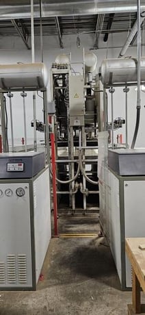 OTT, feed through hot press, 56" x 116" platen, 300&deg;C, rebuilt 1999 - Image 6