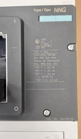 1200 Amp. Siemens #NNY3B120, Bolt On Circuit Breaker, 600 VAC, 25kA, 3P - Image 5