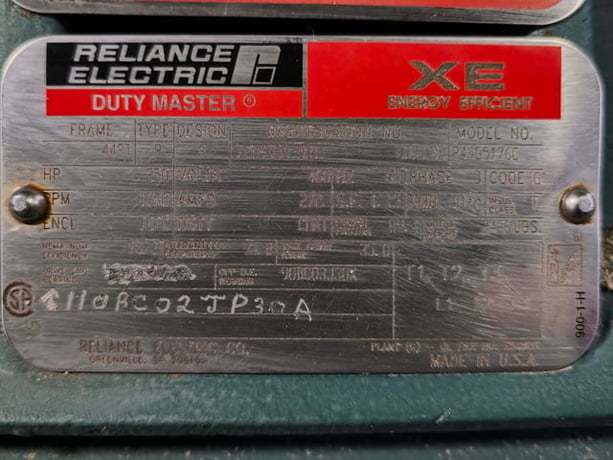 250 HP 1800 RPM Reliance, Frame 449T, TEFC BB, 460 Volts, New Surplus - Image 3
