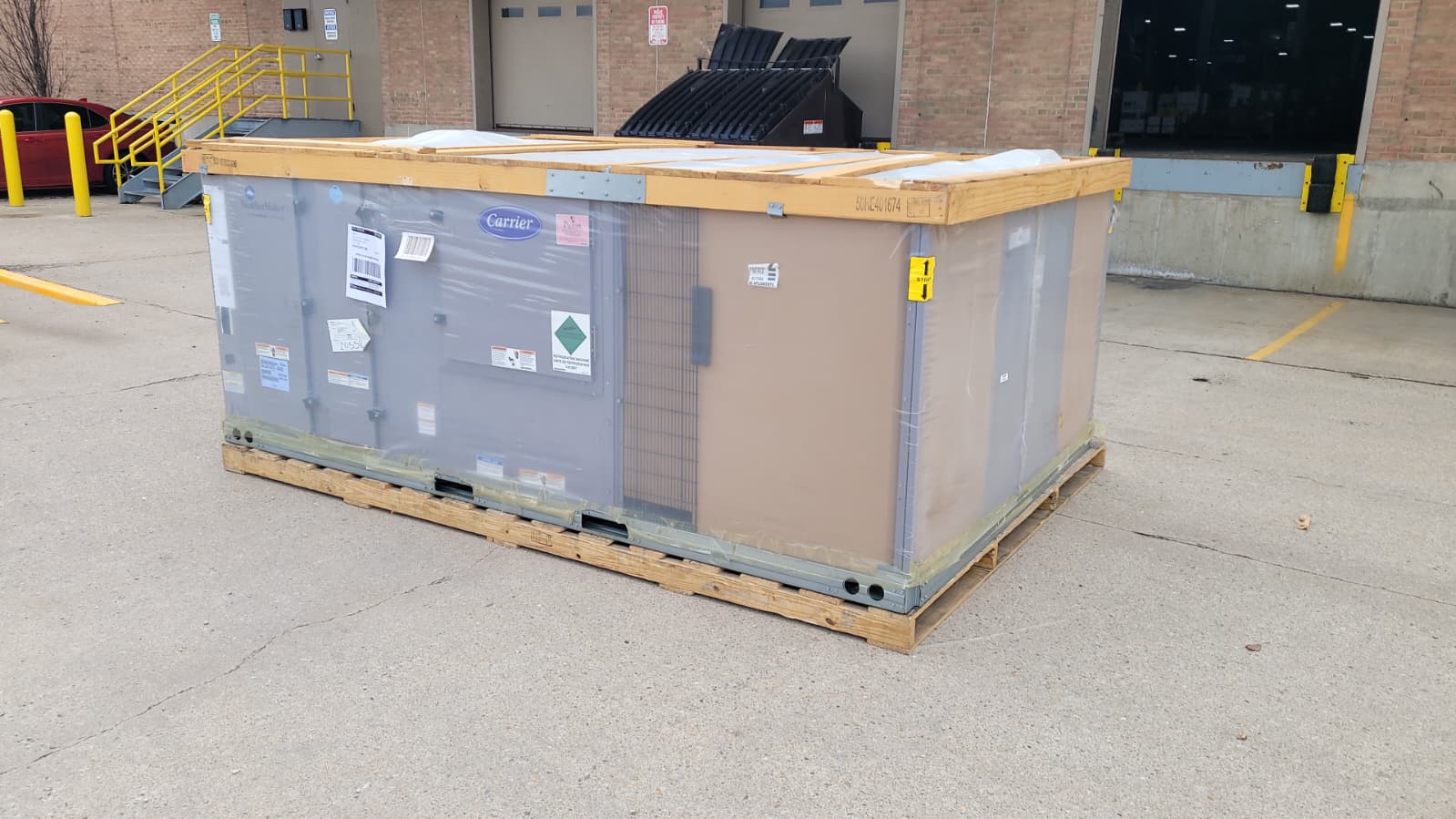 12.5 Ton, Carrier #48LCFO14J2A64SCO, RTU package unit, R410a, Gas Heat, high efficiency, new, 2022 - Image 1