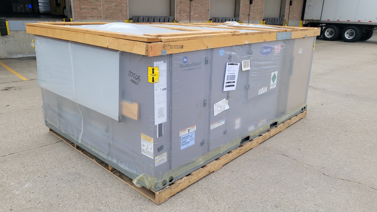 12.5 Ton, Carrier #48LCFO14J2A64SCO, RTU package unit, R410a, Gas Heat, high efficiency, new, 2022 - Image 2