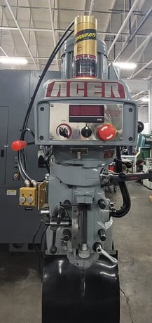 Acer E-Mill #EVS-3VS-II, vertical mill, 3 HP, 9" x48" tbl., 60-4500 RPM, R8, Newall DP700 2-Axis digital read - Image 6