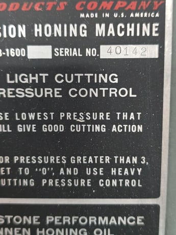 Sunnen Precision #MBB-1600, horizontal hone, .060" to 6-1/2" ID, .125"-1.6' stroke, coolant w/ filter, work - Image 7