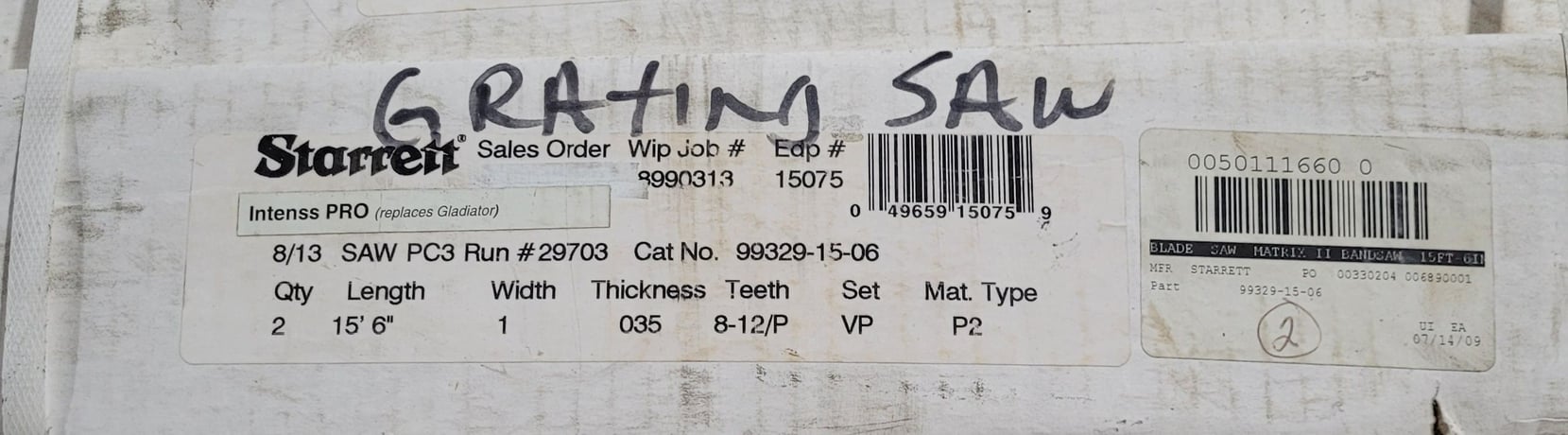 Starrett Band Saw - 99329-15-06 Blades - Set of 16 - Image 4